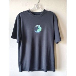 Laviva Med. Men's Skull, Flowers & Half Moon Embroidered Artwork Black T-Shirt